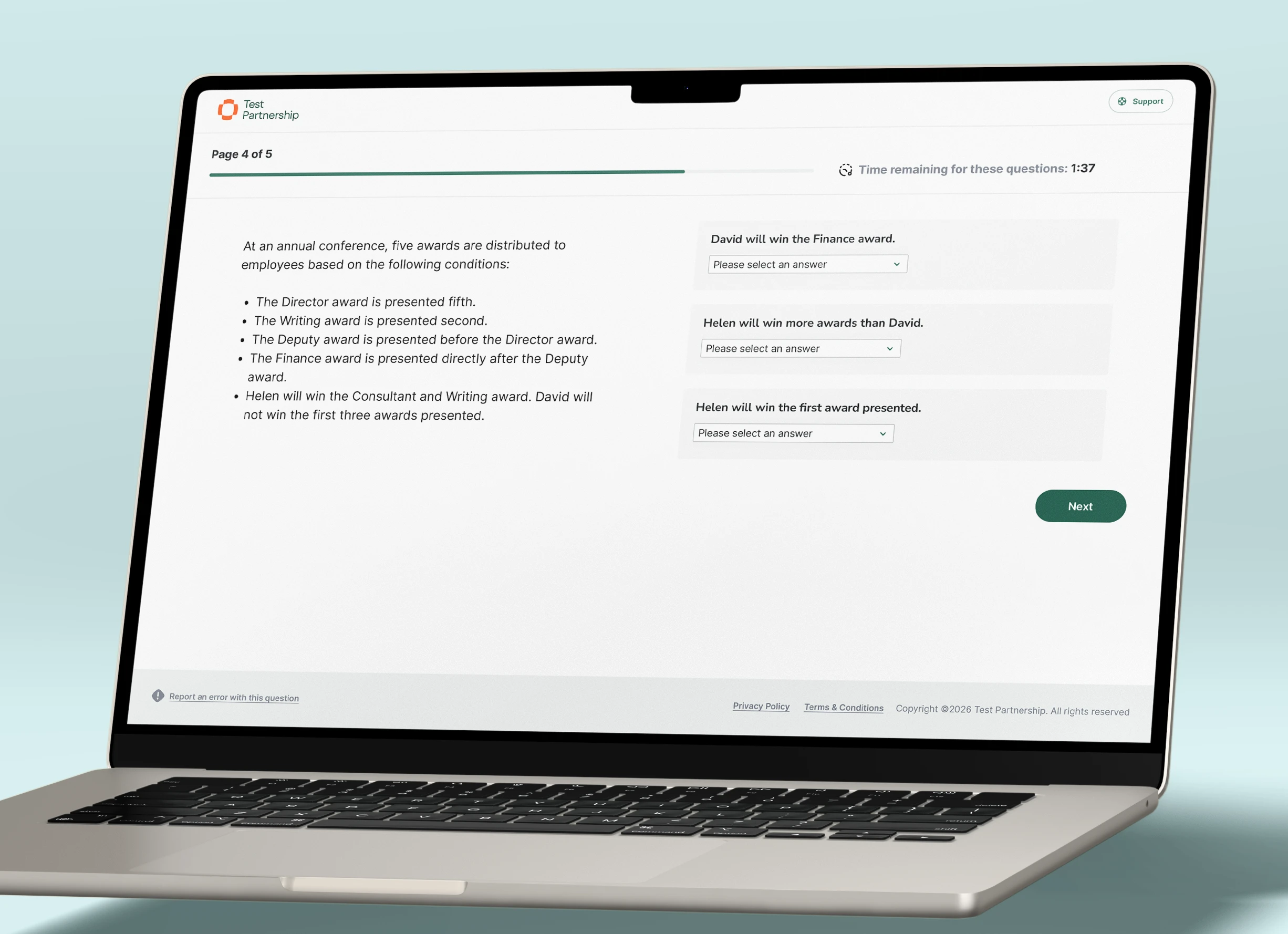 test partnership critical thinking test