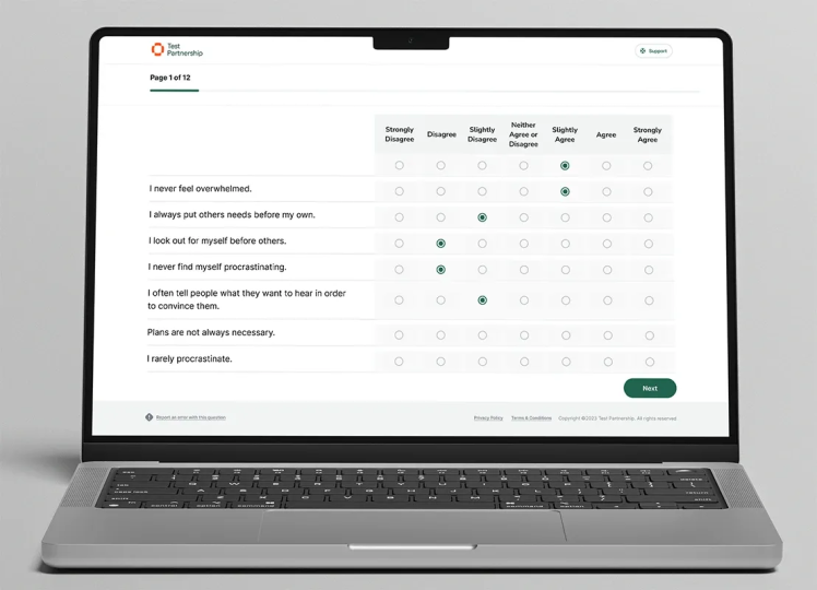 test partnership personality questionnaire