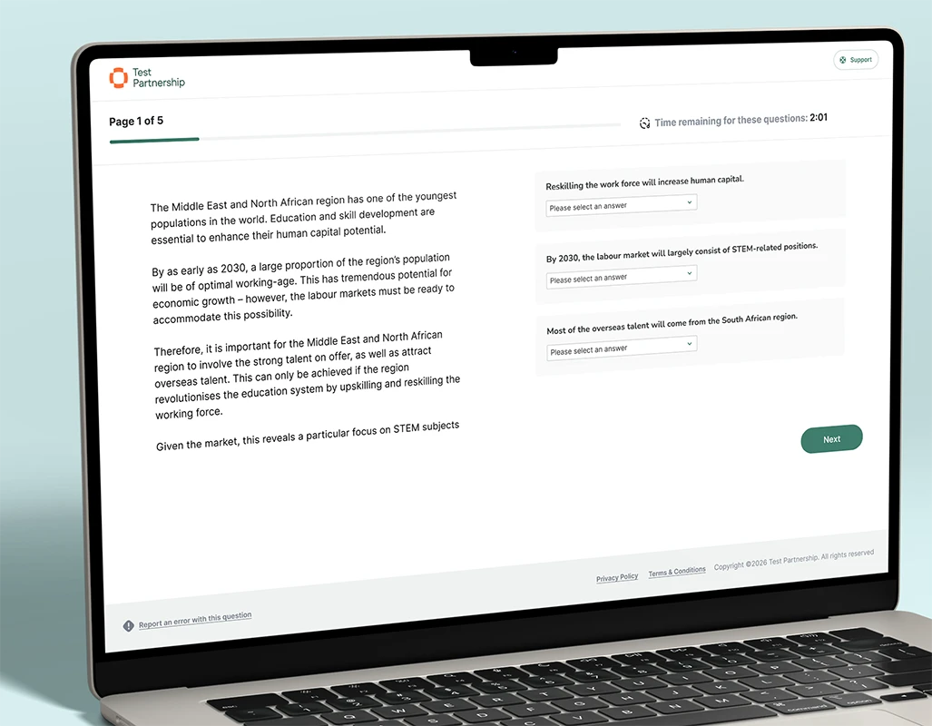 test partnership verbal reasoning test